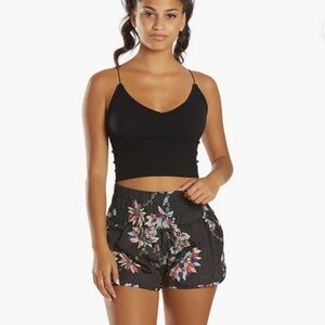 Free People The Way Home Shorts in Black Floral Sz Medium